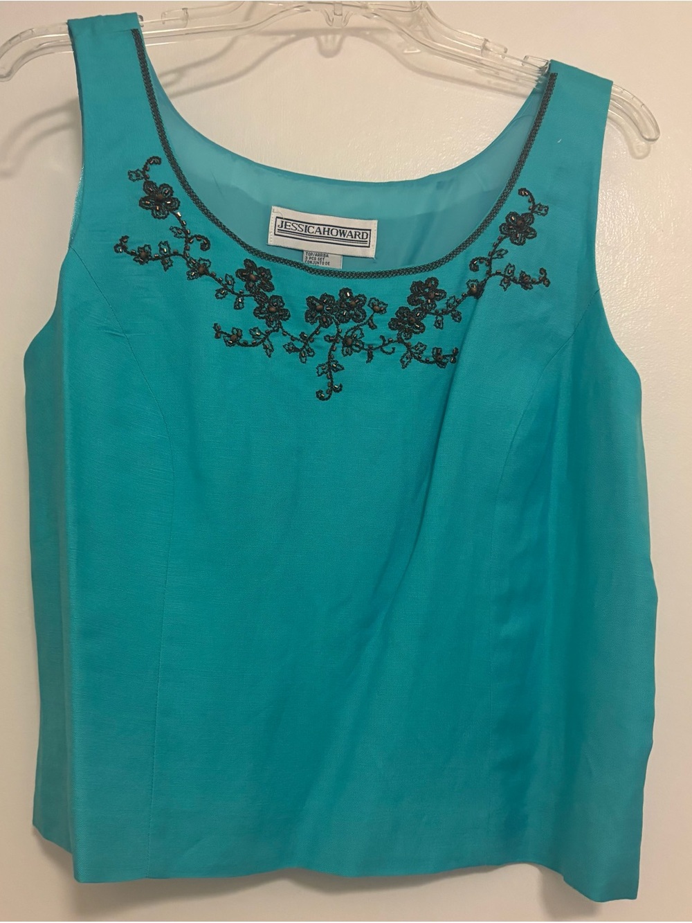 🔴 Jessica Howard Turquoise Embroidered Jacket and Shell Set - Picture 5 of 5
